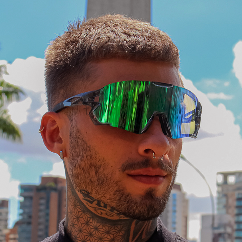 Gafas de sol Ekko Gris Transparente con Verde Camaleón Espejado (Unisex)