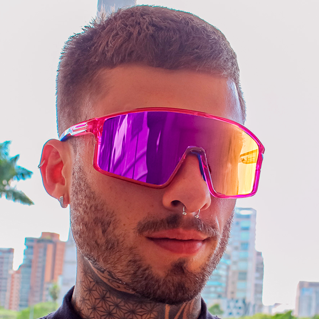 Gafas de sol Dynamic Rosa con morado espejado (Unisex)