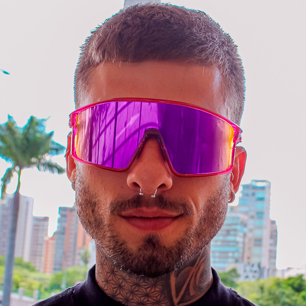 Gafas de sol Dynamic Rosa con morado espejado (Unisex)
