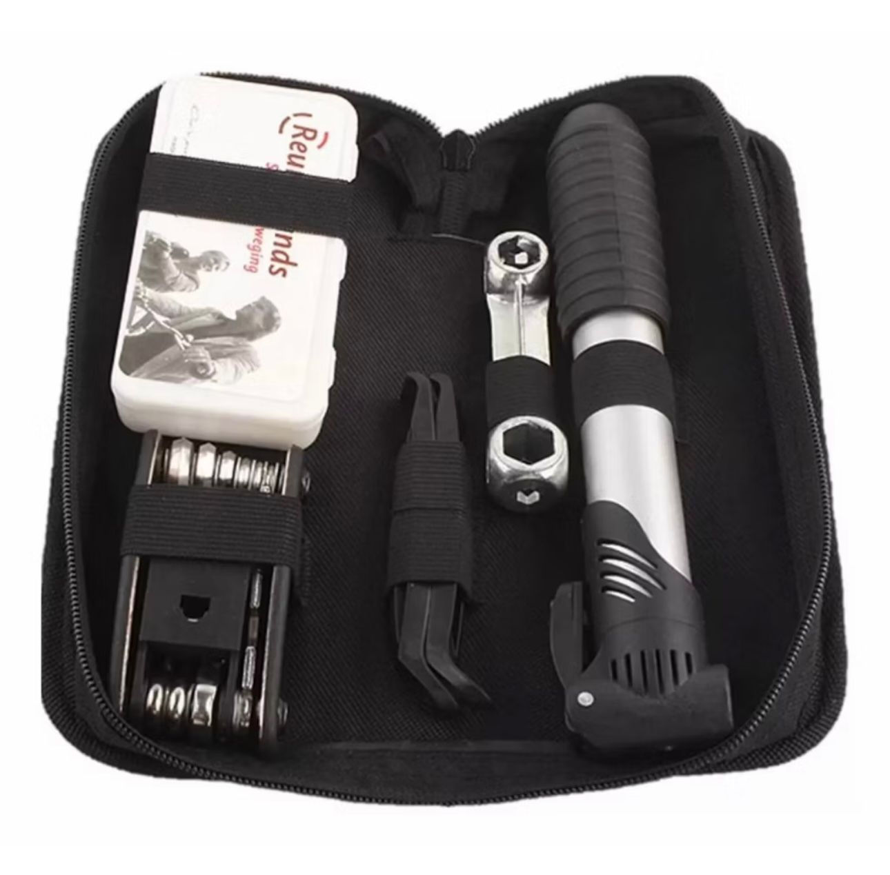 Kit de herramientas para ciclismo + bolsa multifuncional y llaves
