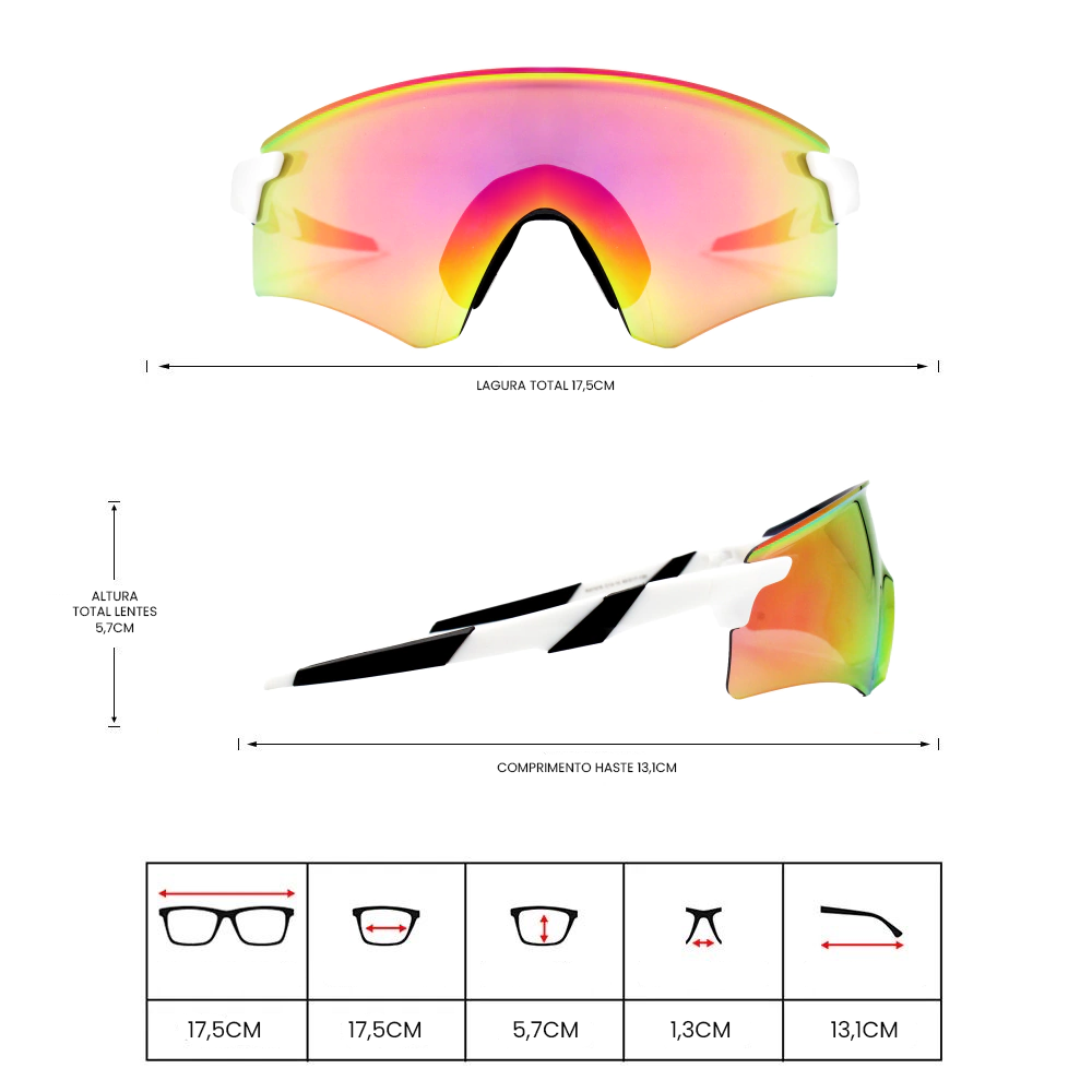 Gafas de sol Conection Blanco con rosa camaleón espejado (Unisex)