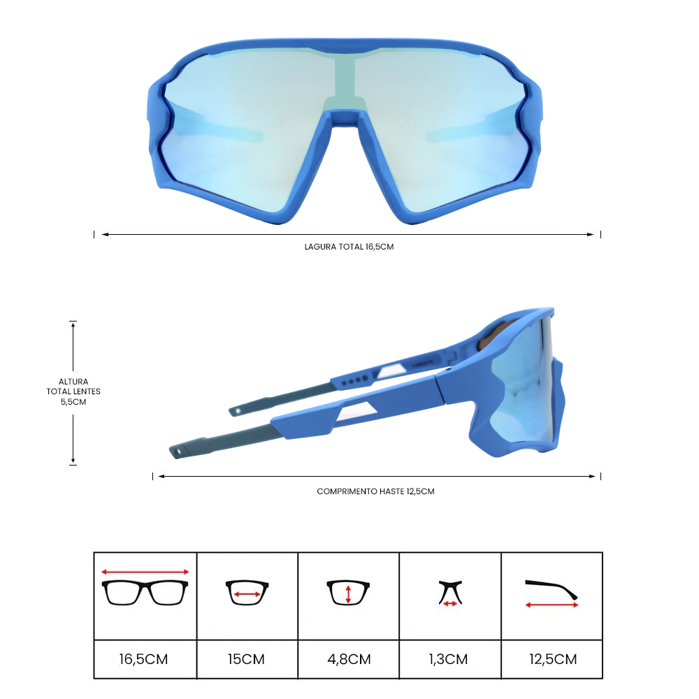 Gafas de sol Fusion Azul espejado (Unisex)