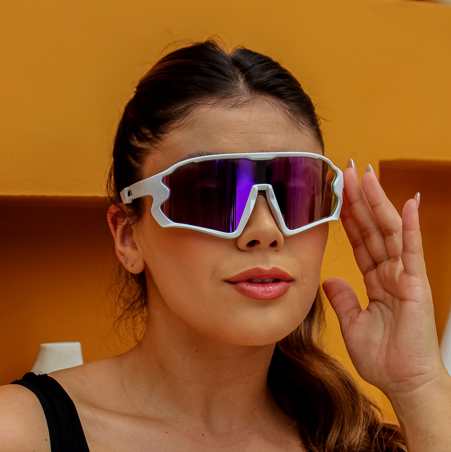 Gafas de sol Fusion Blanco con violeta espejado (Unisex)