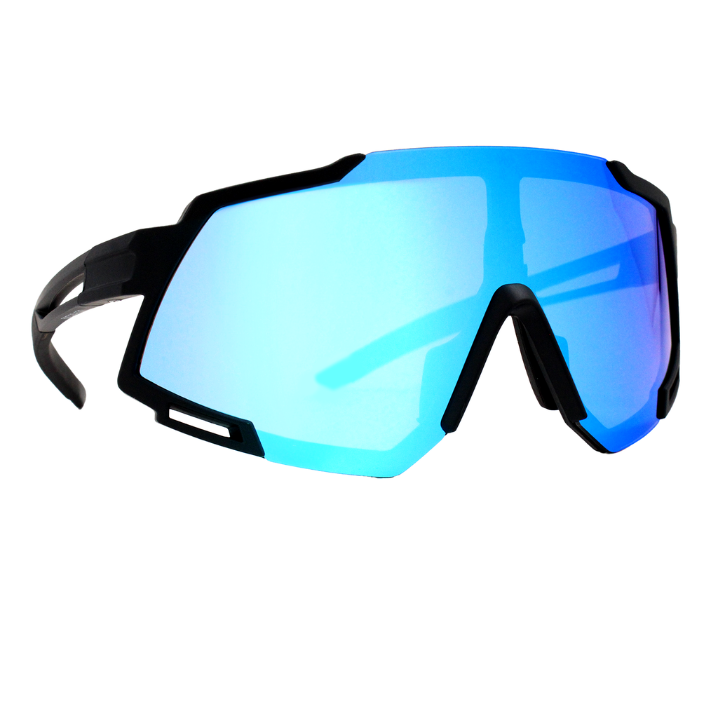 Gafas de Sol Active Negro con Azul Espejado (Unisex)