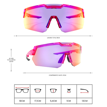 Gafas de sol Jump 2.0 Rosa con morado camaleón espejado (Unisex)