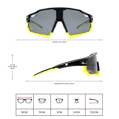 Gafas de sol Vortex Negro y Amarillo con negro (Unisex)
